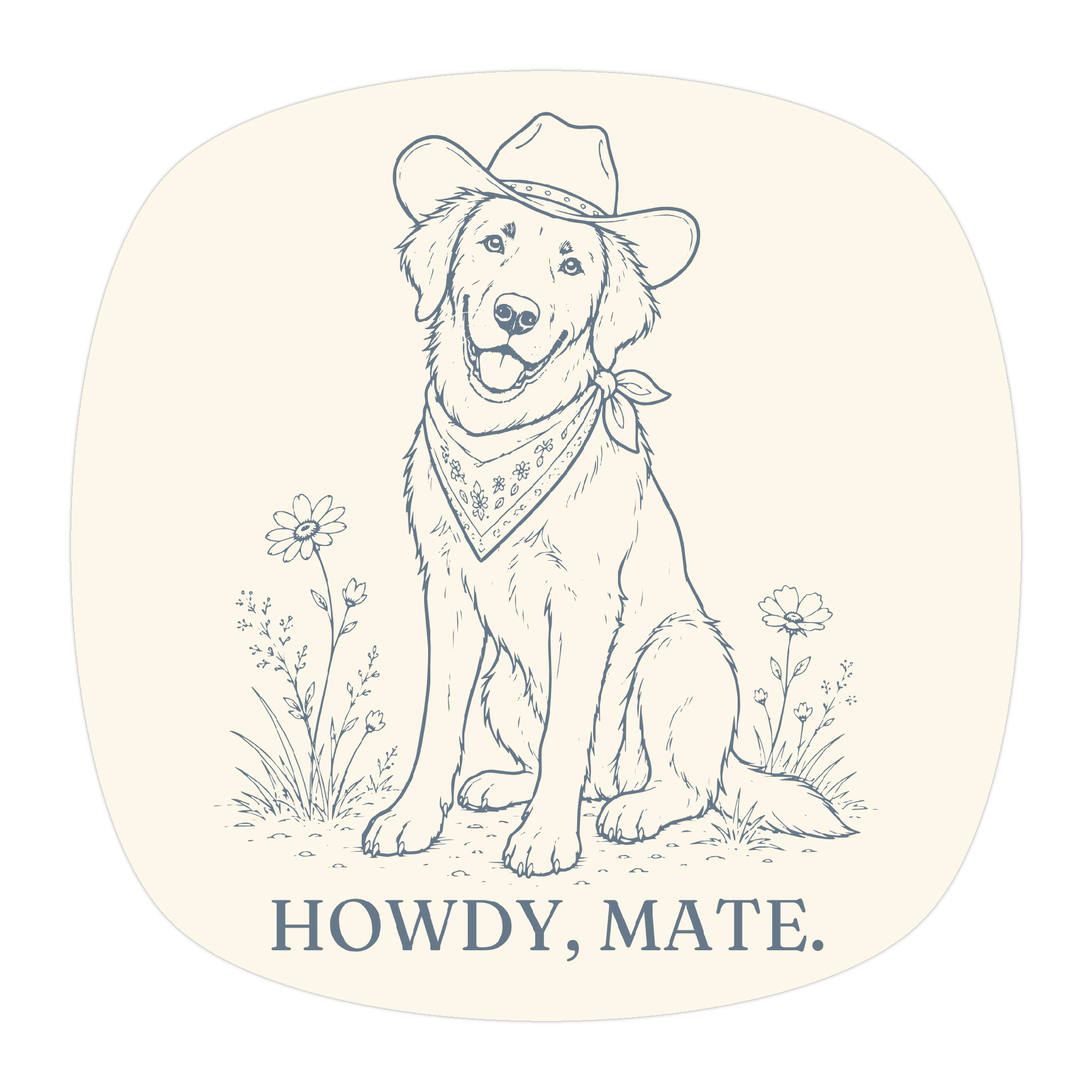 Howdy Mate Dog sticker