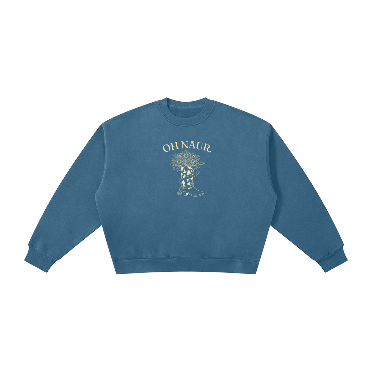 Oh Naur | Ladies’ Oversized Crewneck | Buttercream