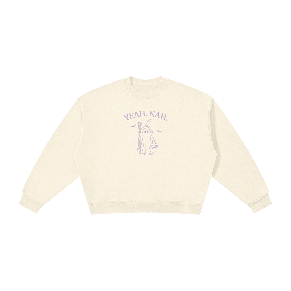 Yeah, Nah | Ladies’ Oversized Crewneck | Lilac