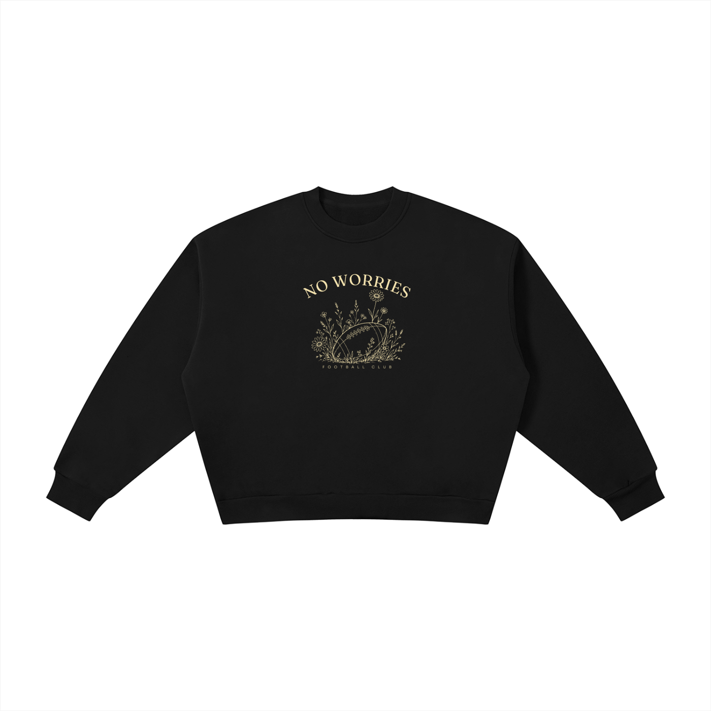 No Worries Football Club | Ladies Crewneck | Buttercream