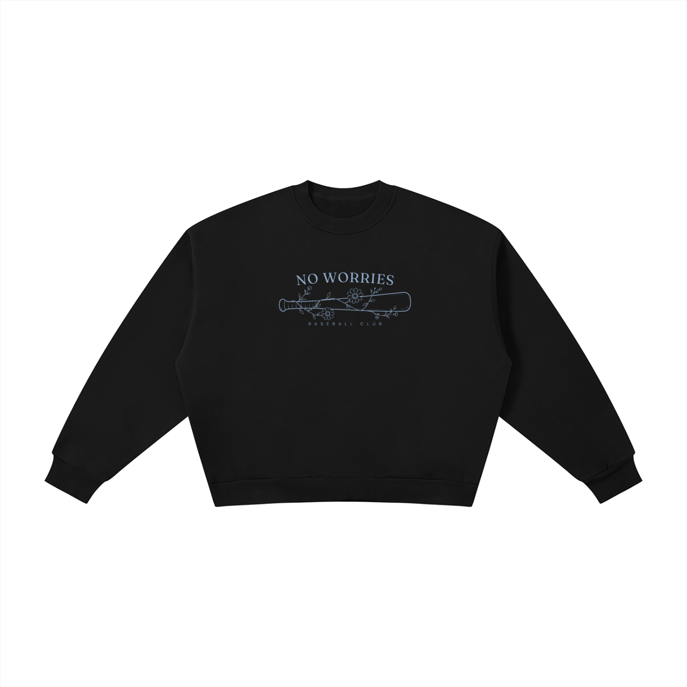No Worries - Baseball Club | Crewneck | Powder Blue