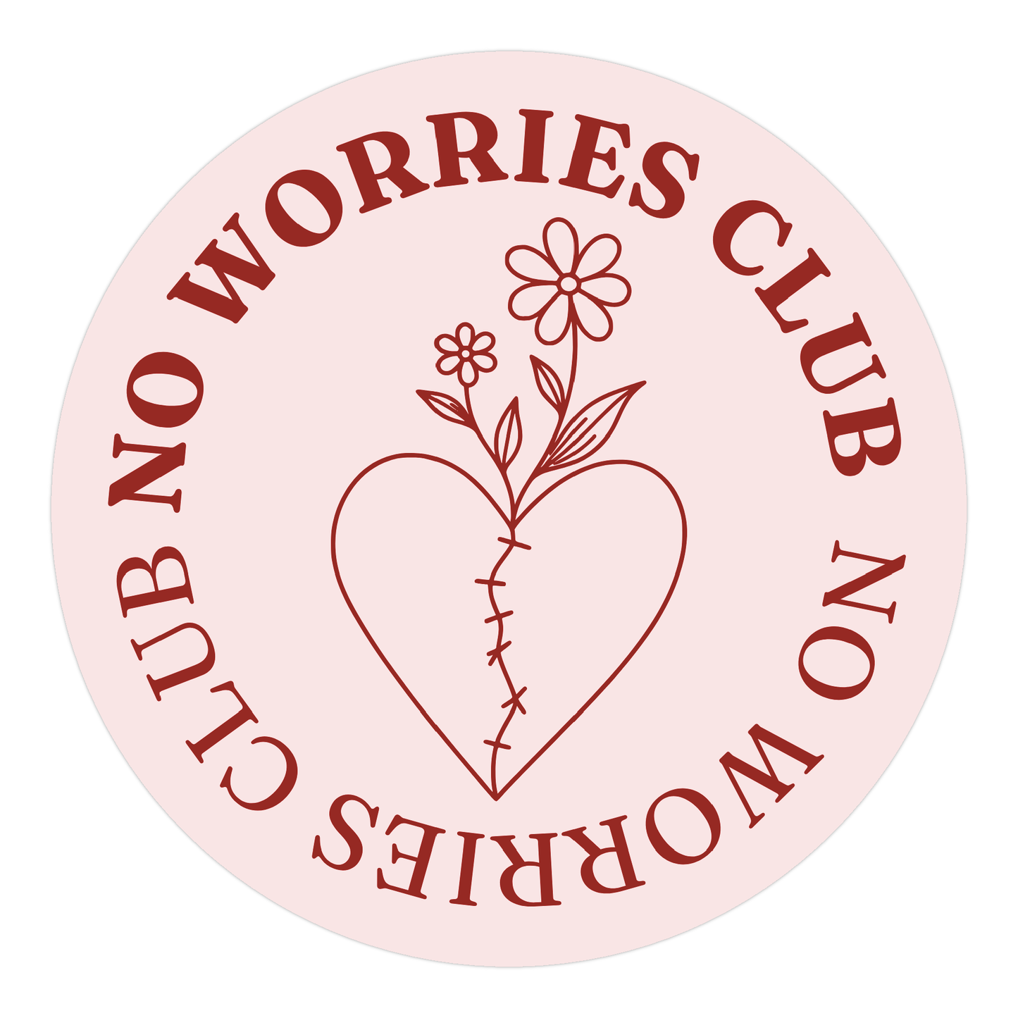No Worries Club Heart sticker