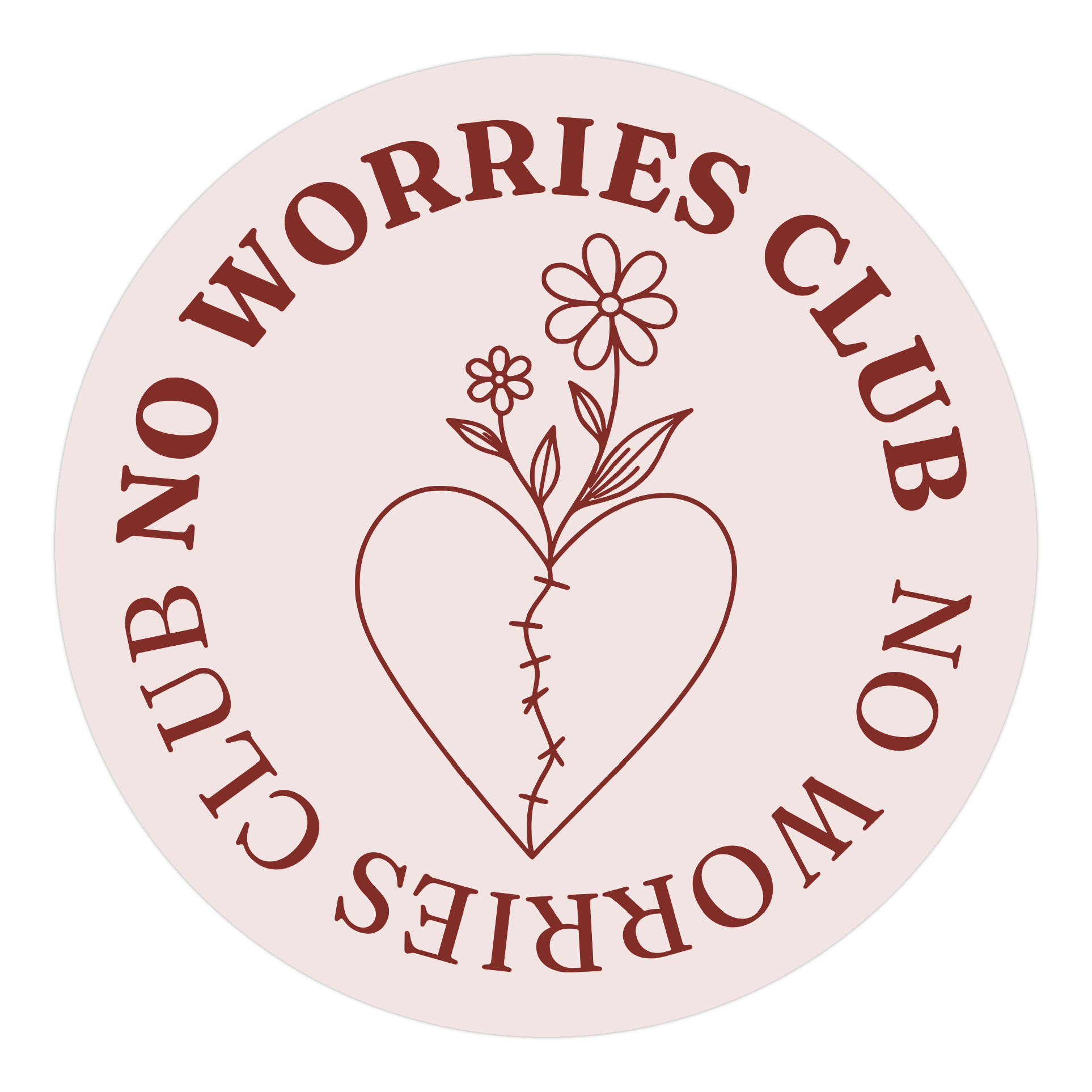 No Worries Club Heart sticker
