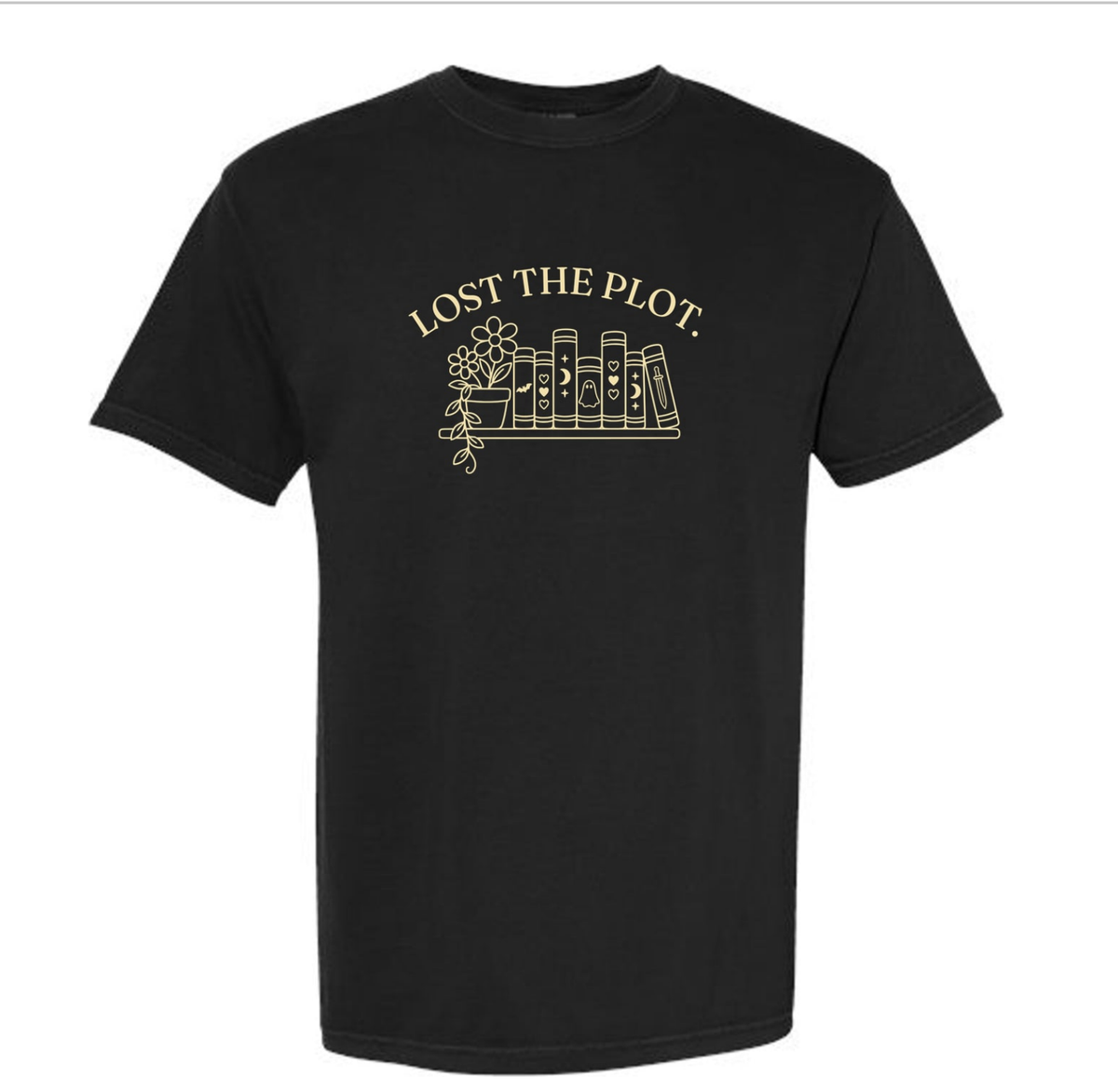 Lost the Plot black Comfort Colors T-shirt mockup