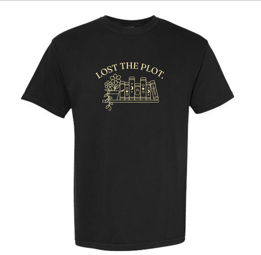 Lost the Plot black Comfort Colors T-shirt mockup
