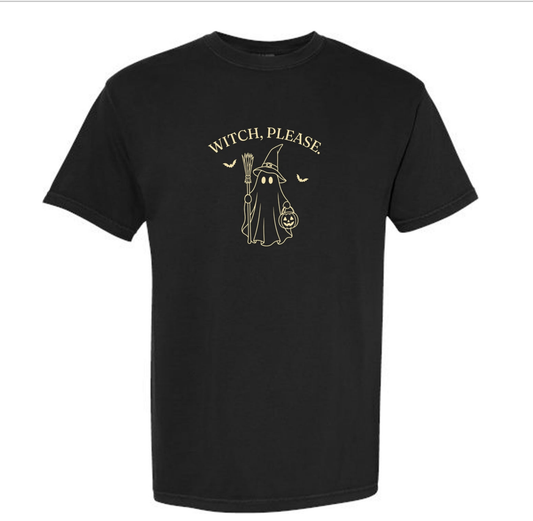 Witch, Please black Comfort Colors T-shirt mockup